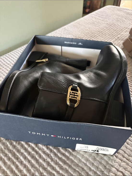 Tommy Hilfiger Shoes - Tommy Hilfiger Black Leather Buckle Boots